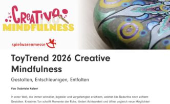 Screenshot der Homepageseite der Spielwarenmesse zum ToyTrend 2026 Creative Mindfulness